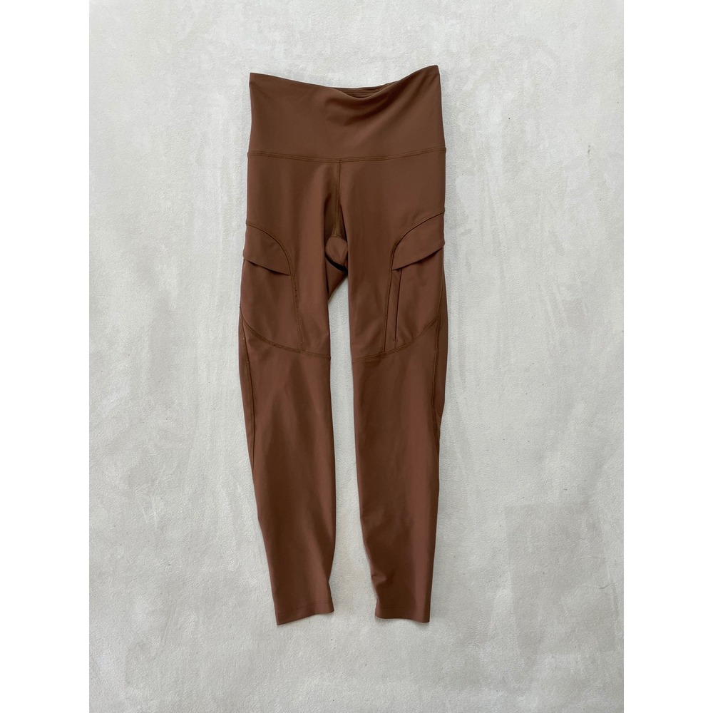 Old Navy Active PowerSoft High Rise Cargo Leggings Brown S 807223-01